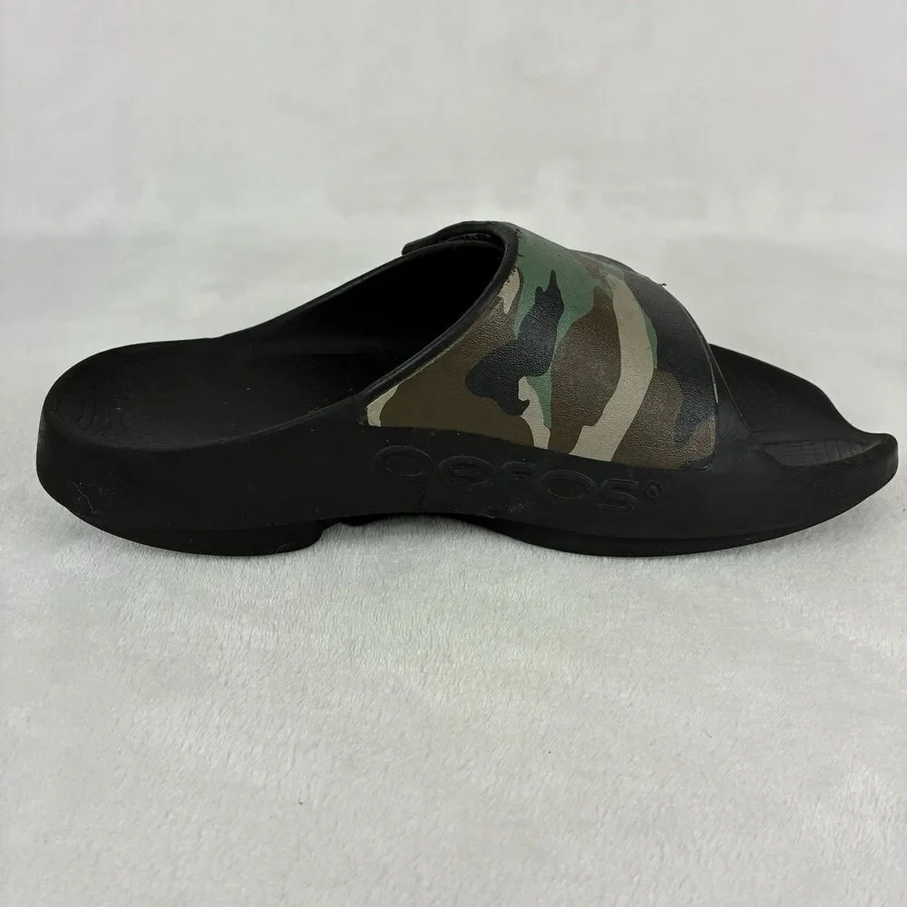 OOFOS OOahh Sport Flex Slide Sandals Men’s 8 /Womens 10 Green Camo Recovery Shoe